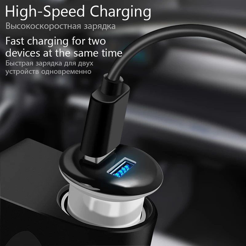 VVKing مصغرة المزدوج USB شاحن سيارة 2.4A ماكس سريع محول الشحن للهاتف شاحن 2 منفذ سيارة-شاحن آيفون سامسونج Xiaomi