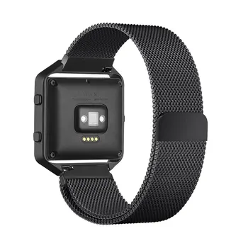 

Milanese Loop Watch Band Stainless Steel Magnetic Strap+Metal Frame Case for Fitbit Blaze Smart Fitness Watch Strap