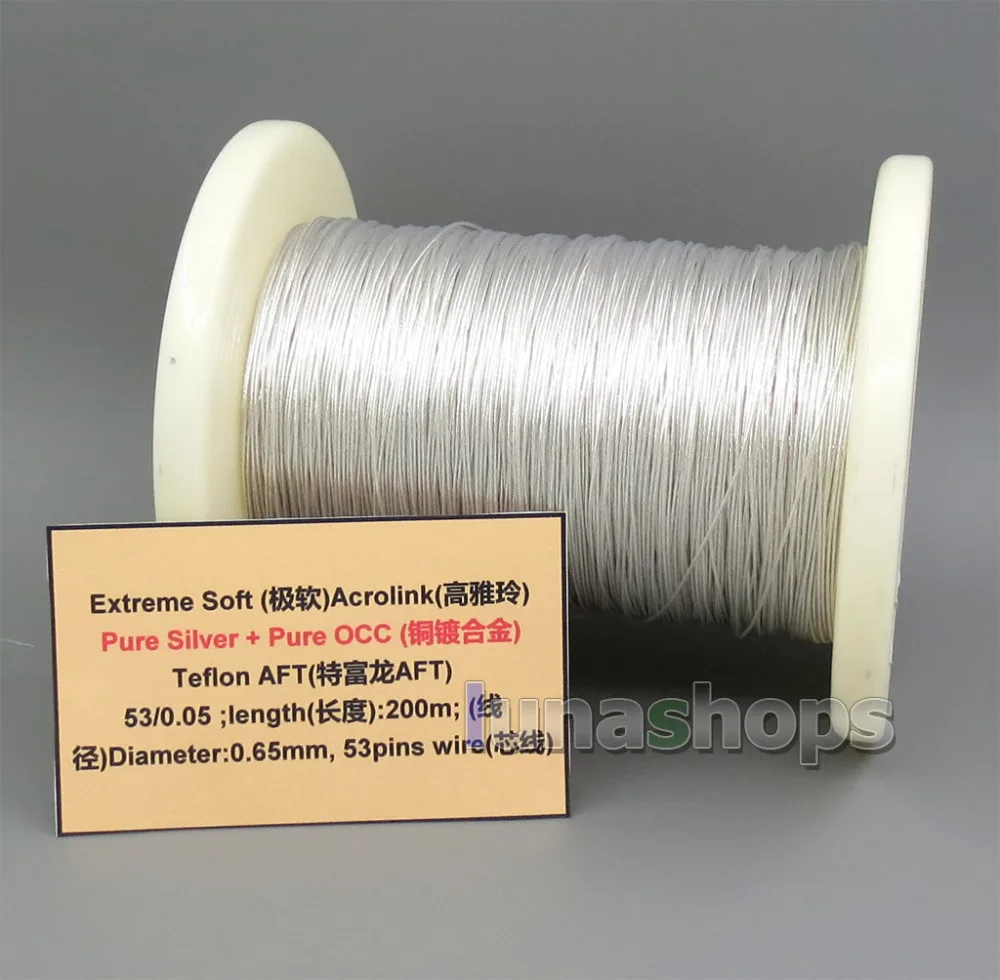 

Extreme Soft Acrolink Pure Silver + OCC Alloy Signal Teflon AFT Earphone Headphone Cable 53*0.05 Dia:0.65mm LN005276