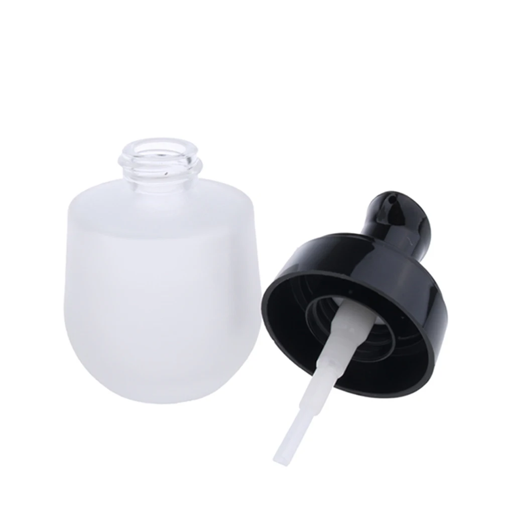 2 x Frosted Glass Refillable Pump Lotion Spray Bottle Makeup Container 30ml for Storaging the Cosmetic Liquids