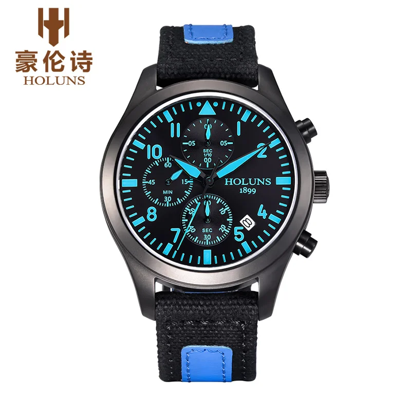 ФОТО HOLUNS TG002 Watch Geneva Brand Genuine multifunctional outdoor military watches men Chronograph   luminous relogio masculino