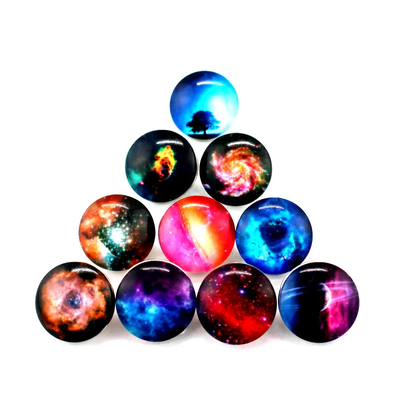 New Arrival 20pcs/lot Starry Sky Snap Buttons Charms Print Glass Fit DIY Bangle Jewelry | Украшения и аксессуары