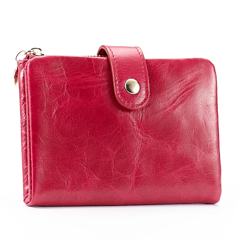 

Lomelobo Vintage Oil wax cowhide Women's 100% Genuine Leather short wallets hasp purses Credit Card Bags Coin Purses HDPL-189H
