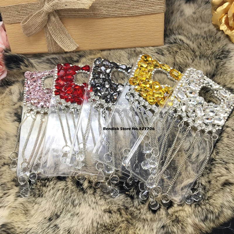 Shiny Diamond Phone case For Samsung Galaxy A7 2017 A720 Beautiful Tassel Rhinestone Phone Cover