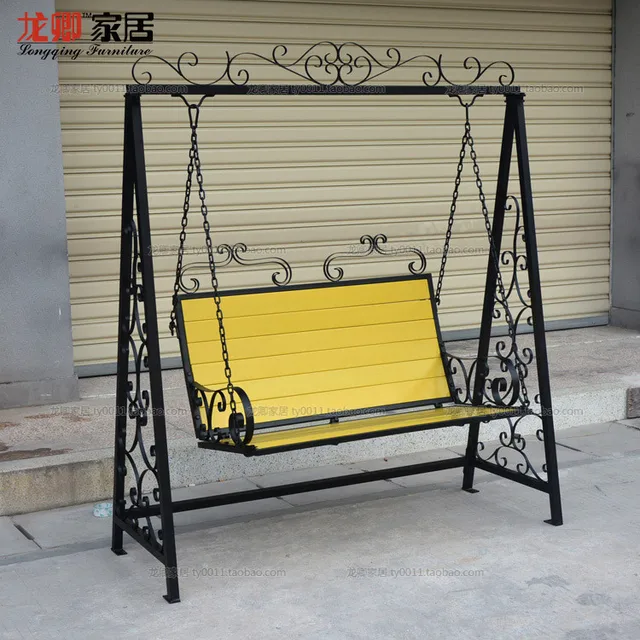 Outdoor wrought iron swing double rocking chair lifts