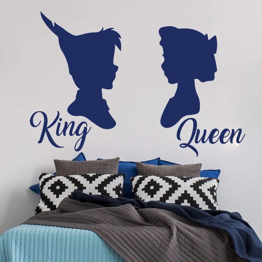 Large Peter Pan Wendy King Queen Wall Decal Headboard Bedroom Tinkerbell Peter Pan Wall Sticker Sofa Living Room Vinyl Home Art (6)