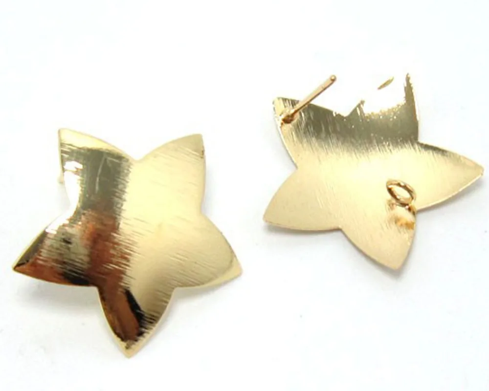 

Gold filled Star stud earring 22mm Gold pentagram earring studs G200