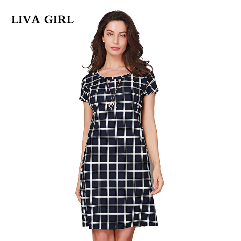 black and white grid dress