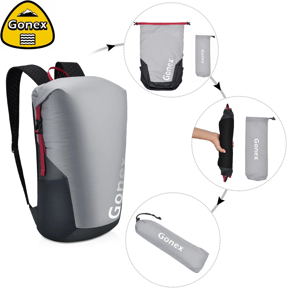 Gonex 35L خفيفة على ظهره طوي Packable 210D النايلون الرياضة حقيبة ل أدوات تخييم للسفر تنزه مع الحقيبة Gonex 35L خفيفة على ظهره طوي Packable 210D النايلون الرياضة حقيبة ل أدوات تخييم للسفر تنزه مع الحقيبة