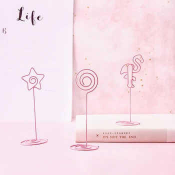 

Desk Notes Folder Unicorn Heart Shape Clips Message Clips Wedding Favors Place Card Holder Table Photo Memo Number Name Clips