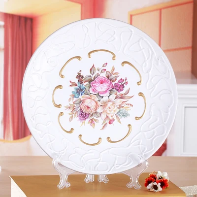 Современная декоративная настенная посуда в европейском стиле, фарфоровые декоративные тарелки, винтажный домашний декор, украшение комнаты, статуэтка - Цвет: 26cm