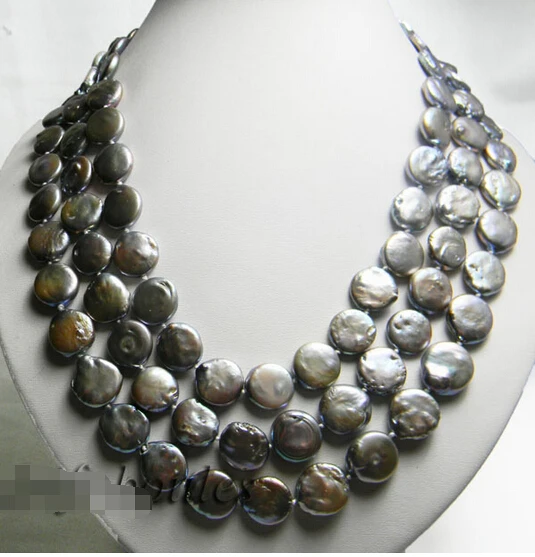 

FREE shipping>>>>3Pieces 18'' 13MM Round White Lavender Pink Freshwater Pearl Necklaces new