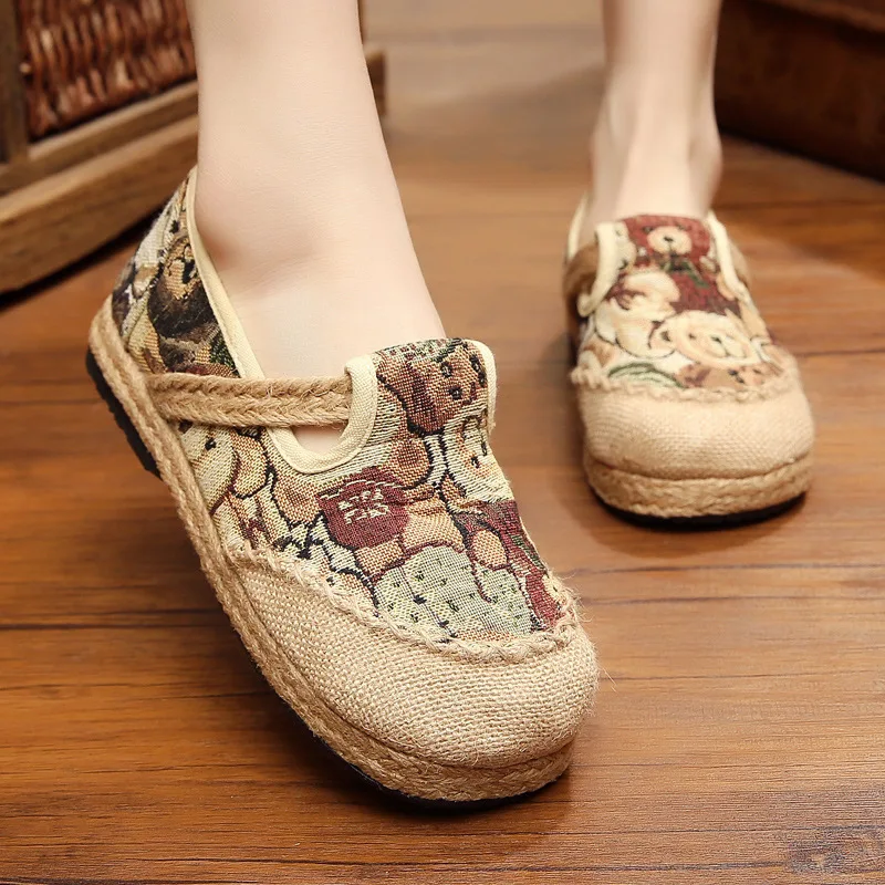 cotton flat shoes