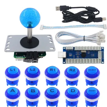 

SJ@JX Arcade Game LED DIY Kit LED Highlight Click Button Zero Delay USB Encoder Arcade Joystick Controller PC MAME Raspberry Pi