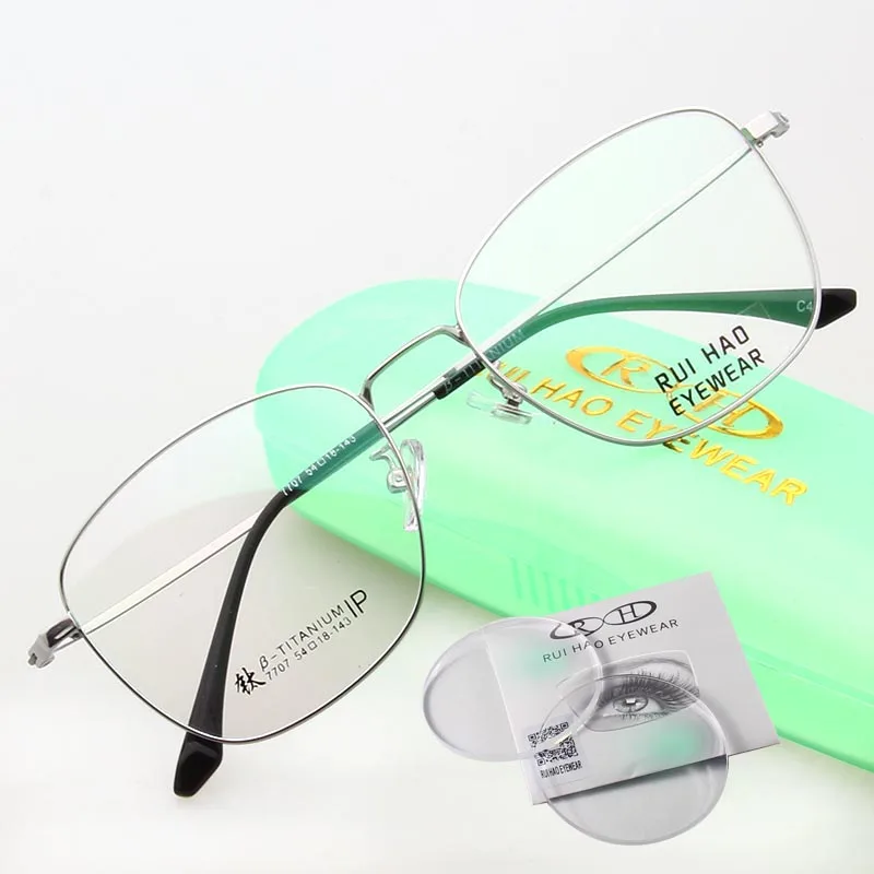 

New Prescription Glasses Super Light Optical Eyeglasses Frame and Resin Lenses Titanium Spectacles Myopia Hyperopia P7707