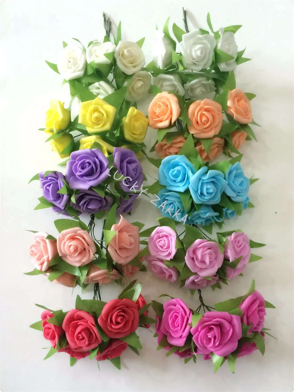 

60pcs/bags 2.5X3cm head Multicolor EVA rose foam mini flower Bouquet solid color/Scrapbooking artificial rose flowers