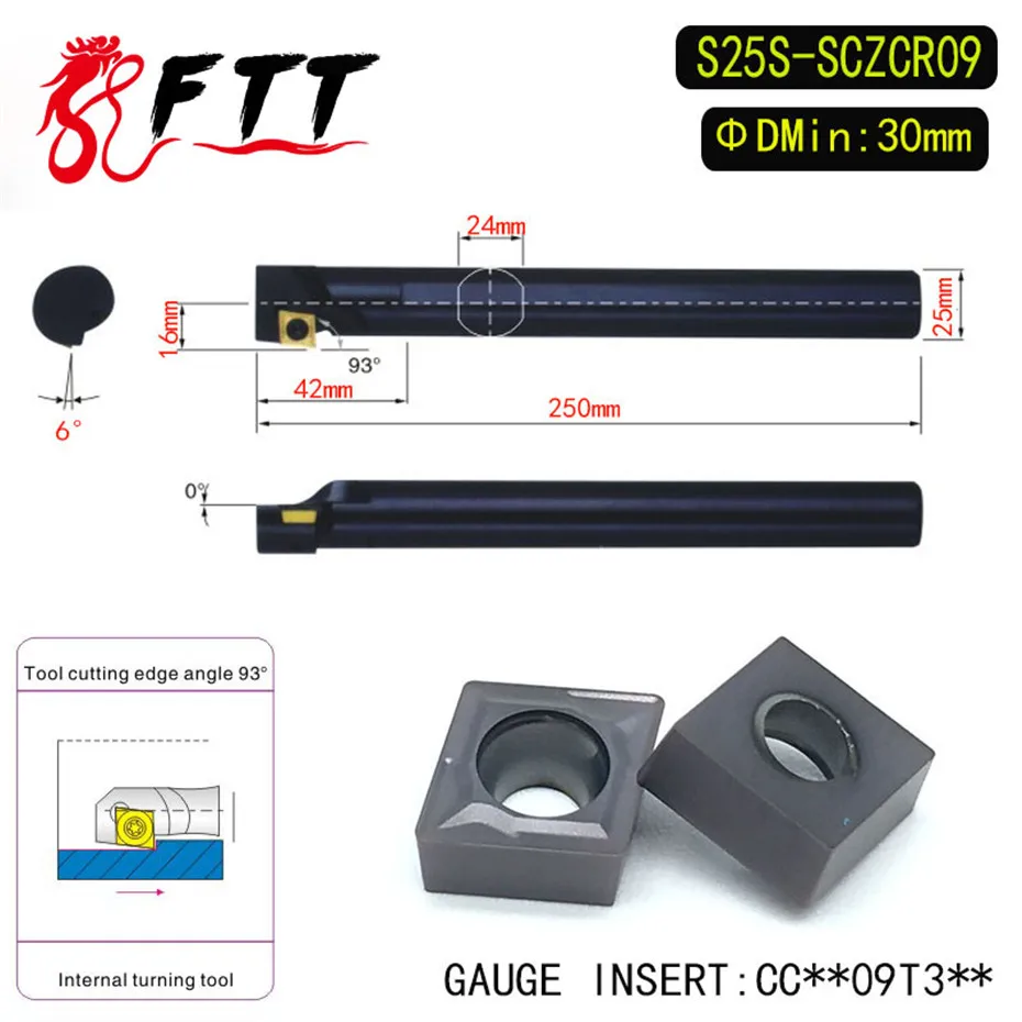 S25s-sczcr09 93 градусов внутренние Расточные Инструменты держатель для ccmt09t304 CCMT09T308 вставить внутренний борштанги Токарные станки машины