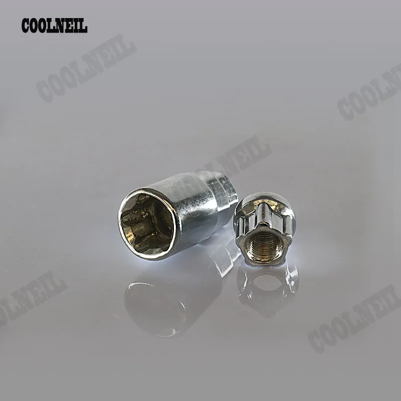 Аксессуары JDM противоугонные гайки M12 * 1 25 колеса стопорные с ключом серебряные