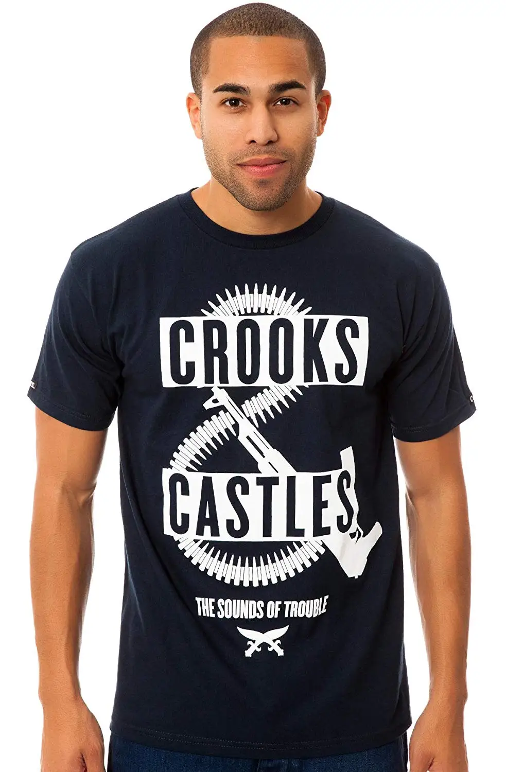 Crooks and Castles Men's Sounds of Trouble T Shirt Men 2018 Brand Clothing Tees Casual Top Tee Pop Cotton T-shirt Plus Size