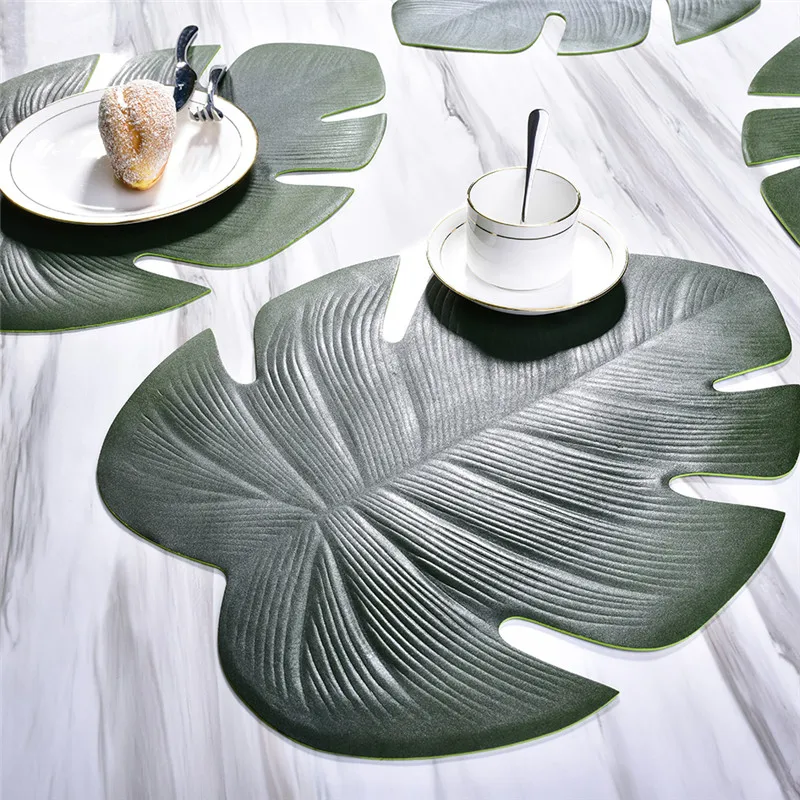 Имитация листьев полый коврик для стола нордическое натуральное украшение с завитками персонализированные кухонные ПВХ западные пищевые изоляционный коврик