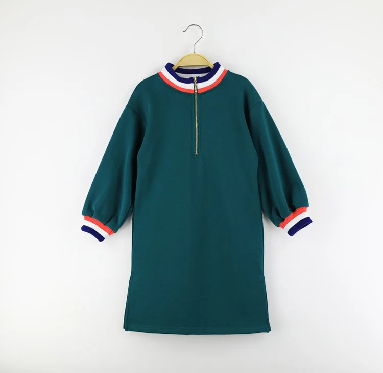 Новое осеннее платье-свитер для маленьких девочек детские повседневные рубашки с длинными рукавами хлопковый свитер с длинными рукавами для малышей#3121 - Цвет: Dark Green