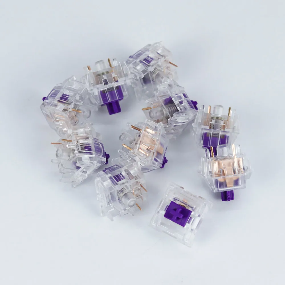 Outemu Ice V2 переключатели прозрачный корпус 5pin SMD OTM фиолетовый 62 г 68 Тактильные для