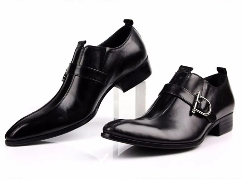 Large size EUR45 Brown/black pointed toe summer loafers men dress shoes genuine leather formal business shoes mens wedding shoes 13