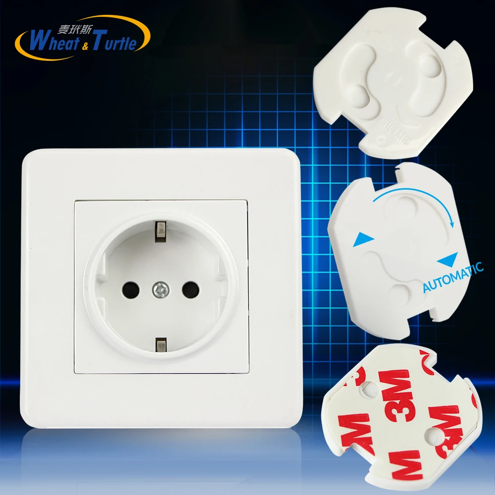 10pcs EU Stand Power Socket Cover Electrical Outlet Baby Child Safety