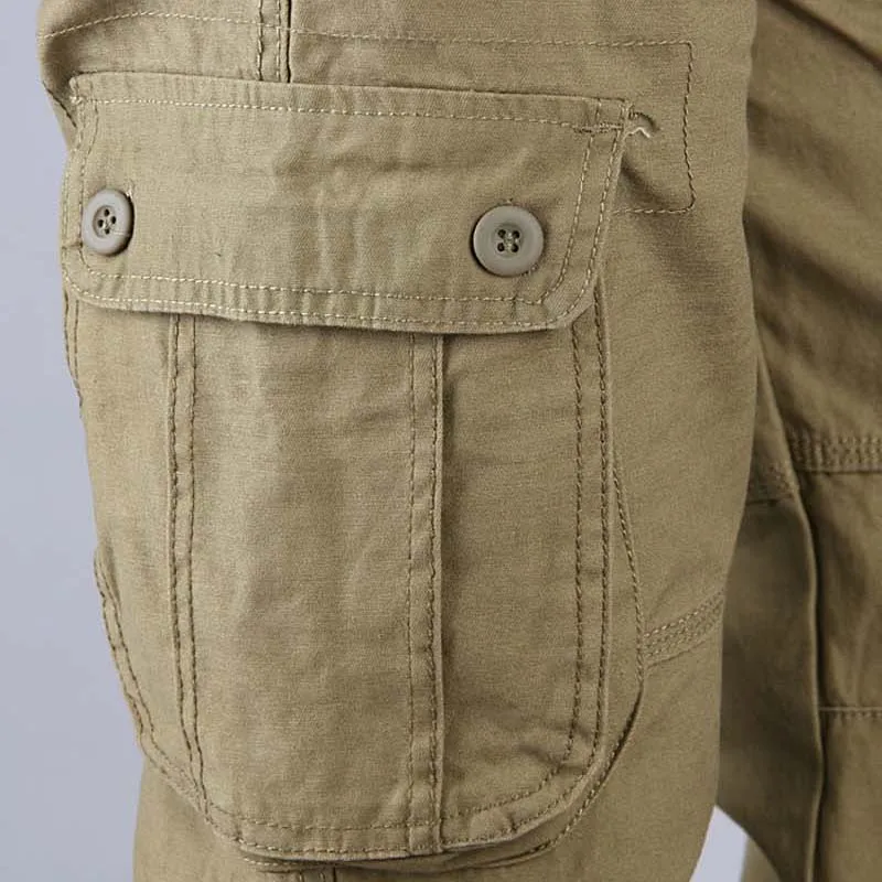 Мужские брюки-карго, хлопок, с 6 карманами, прямые, свободные, мешковатые, хип-хоп, шаровары, повседневные, длинные брюки, джоггеры, большой размер 30-44