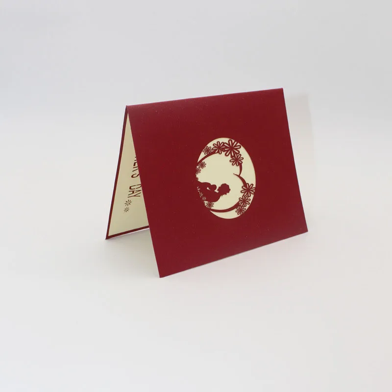  3D Laser Cut Handmade Sweet Mom and kids Paper Invitation Greeting Cards PostCard Thanksgiving Moth - 32803814399
