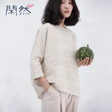 XianRan Women Loose Blouses Casual Cotton Shirts Fold Simple Plus Size Blouses High Quality Free Shipping
