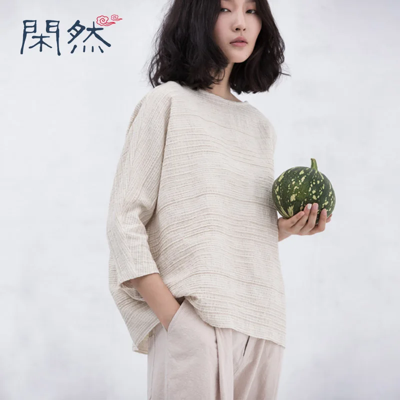 XianRan Women Loose font b Blouses b font Casual Cotton font b Shirts b font Fold