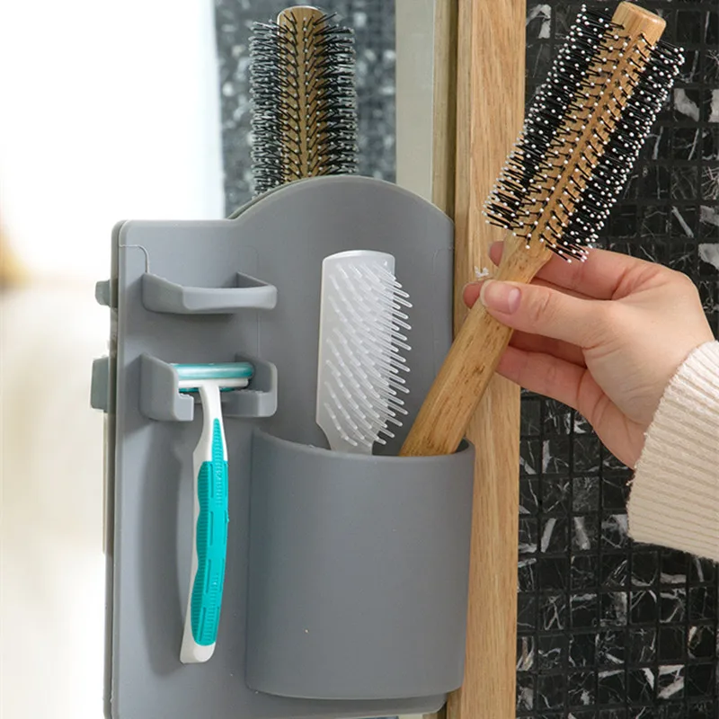 الحمام فرشاة أسنان من السيليكون حامل ماكينة حلاقة التخزين رف الحمام الحلاقة المنظم معجون الأسنان الرف ماكياج منظم أدوات التجميل