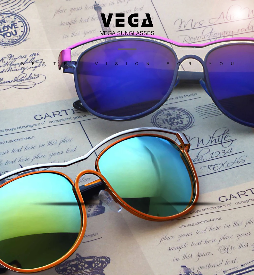VEGA Eyeglasses Novelty Ladies Mirrored Sunglasses for Women UV400 Fashion Mirror Glasses Female 2018 Square Alloy Eyewear 184  (1)