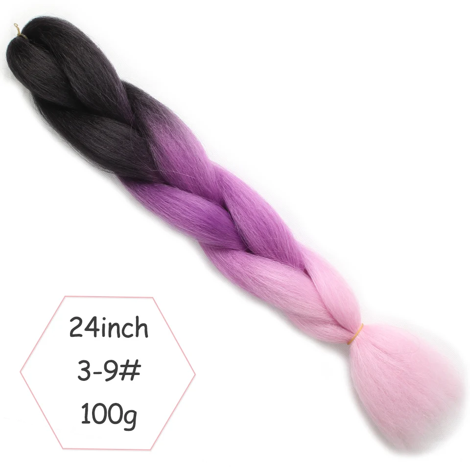 Xtrend фиолетовый Омбре плетение волос выражений 2" 100 г большие синтетические косы крючком волокна волос 10 шт. термостойкие - Цвет: P6/613