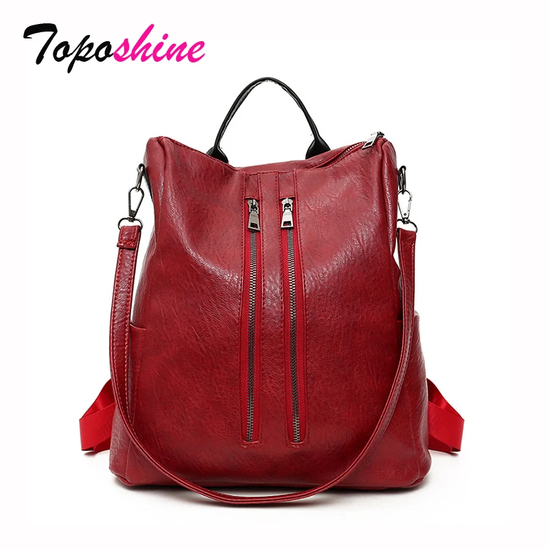 

2018 New Korean Version of the Trend of Fashion Personality Solid Color Backpack Wild Two Bags of Travel With the Wind Backpack