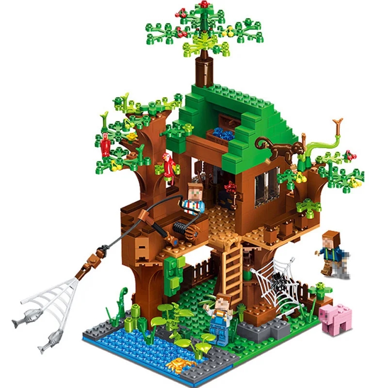 

443pcs Children Educational Toys Compatible Legoing Fish Island Tree House Assembling Blocks Figures Kids Birthday Gift New K25