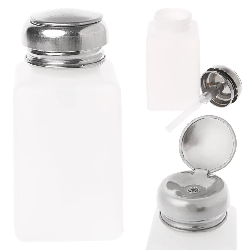 

Empty Nail Art Pump Dispenser Acetone Polish Remover Alcohol Bottle Liquid
