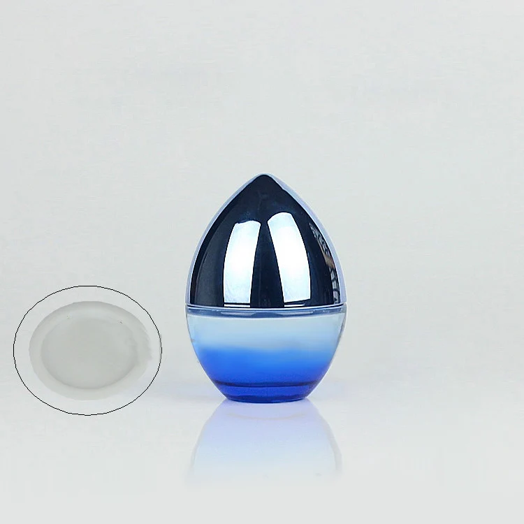 Download 50G teardrop shape blue glass cream jar, with silver lid ...
