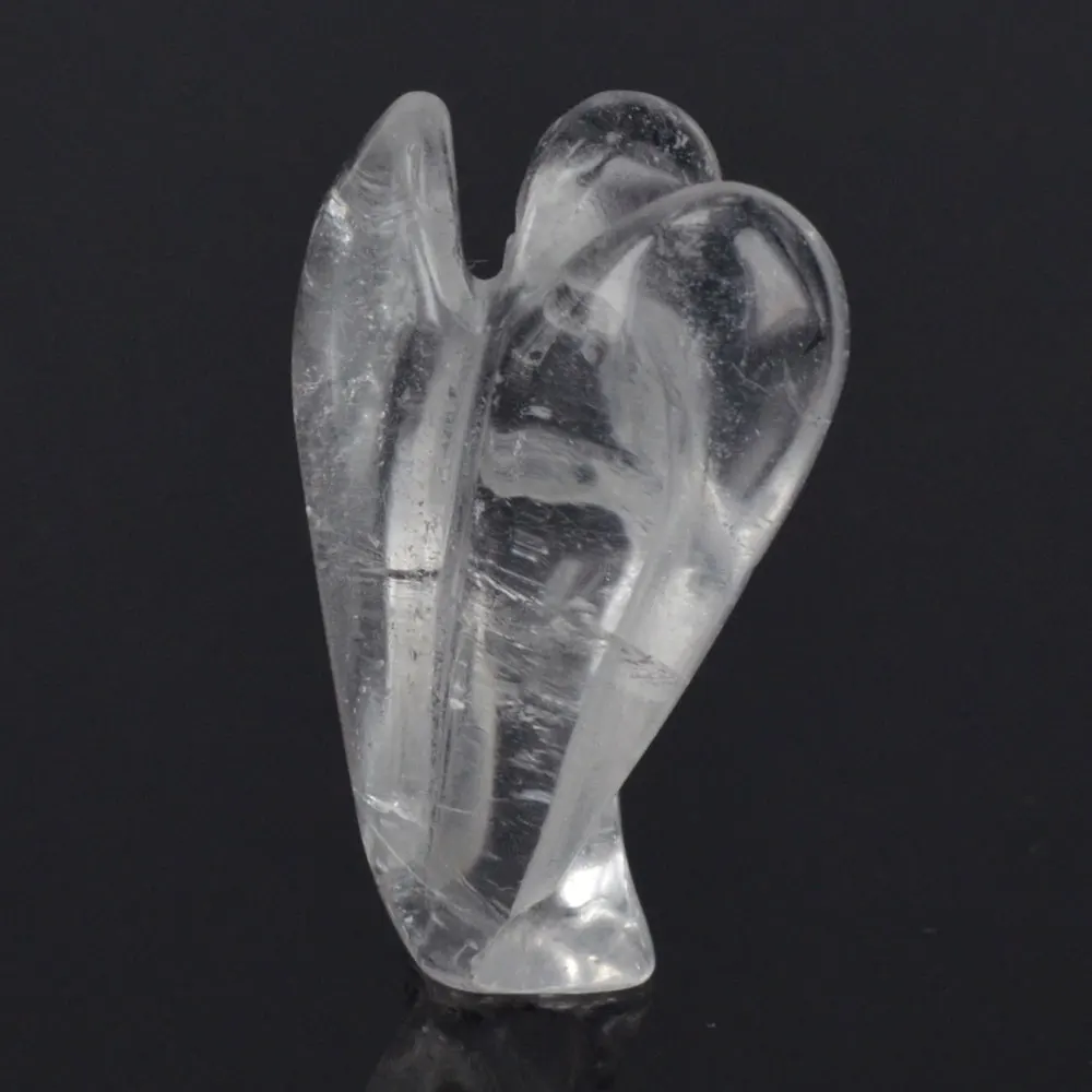 1.5inch Clear Quartz Crystal Gems Carving Angel Natural Crafts Stone Figurine Chakra Healing Reiki Stone