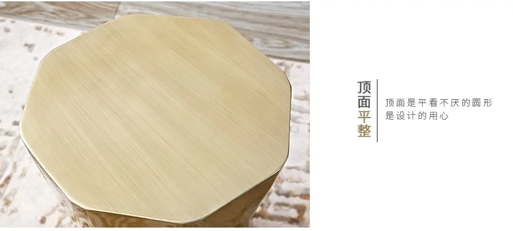 425 мм Высокий Журнальный столик/восьмиугольный чайный столик/из стекловолокна с бронзовым внешним видом, белые варианты