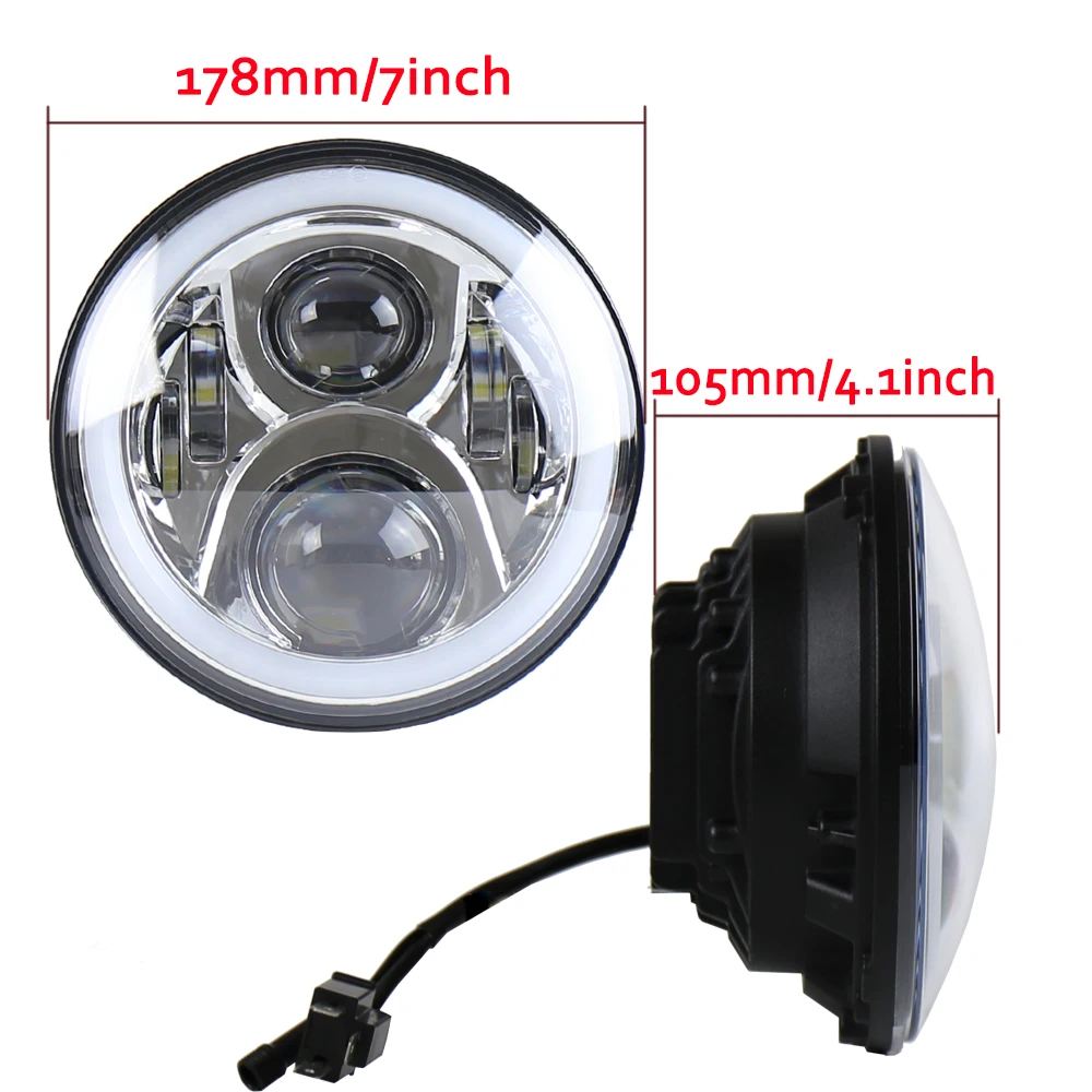 2шт RGB Halo Angel Eye Bluetooth дистанционный 7 дюймовый налобный фонарь для 1997 ~ 2016 Jeep Wrangler JK LJ