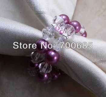 

Wedding pearl napkin ring,beaded wedding napkin holder,
