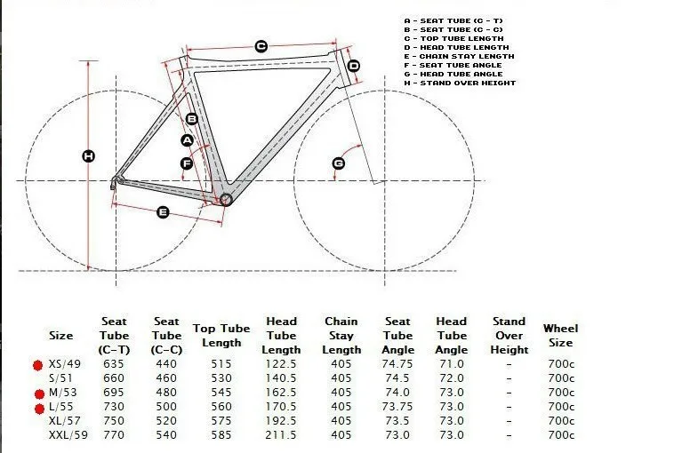 Look Bike Size Chart