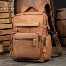 LAPOE Vintage Casual Genuine font b Leather b font Cowhide font b Men b font Women