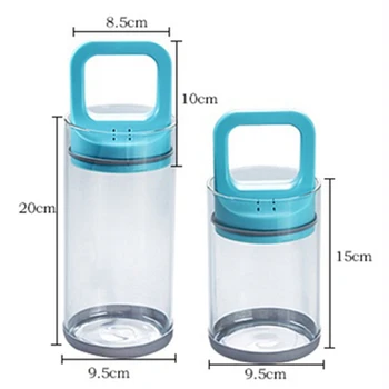 

2Pcs Pull Type Glass Food Storage Bottlevacuum Sealed Can Creative Heat Resistant Miscellaneous Grains Storage Tank Storage Cu