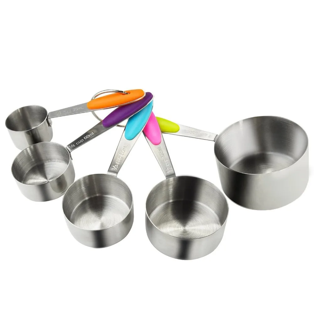 Stainless Steel Stackable Measuring Cups Set 5pcs for Measuring Dry and