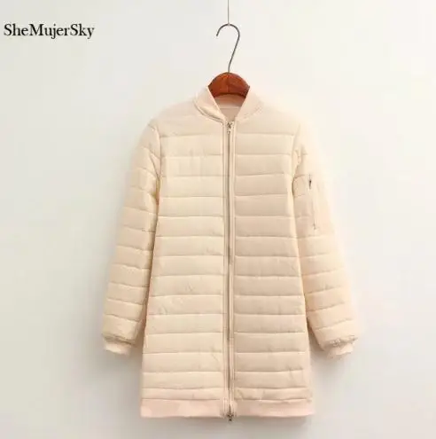 SheMujerSky для женщин одноцветное длинное пальто Зимние теплые черные парки casacas para mujer invierno - Цвет: pink coat