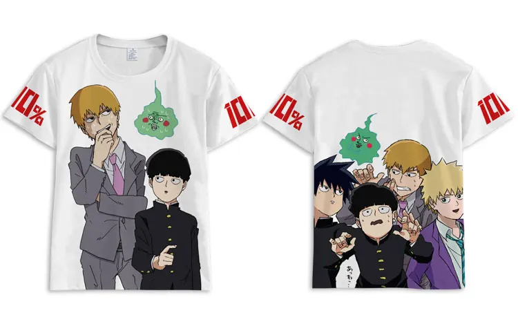 Новая футболка с аниме Mob Psycho 100 Kageyama Shige Mobu Saiko Hyaku, мужская и женская футболка с коротким рукавом, летние топы с героями мультфильмов, футболка унисекс