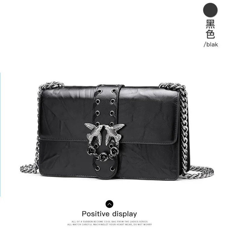 Designer Inspired Fashion Handbag Women Shoulder Bag Genuine Leather Classic Birds Flap Messenger Bags (7)